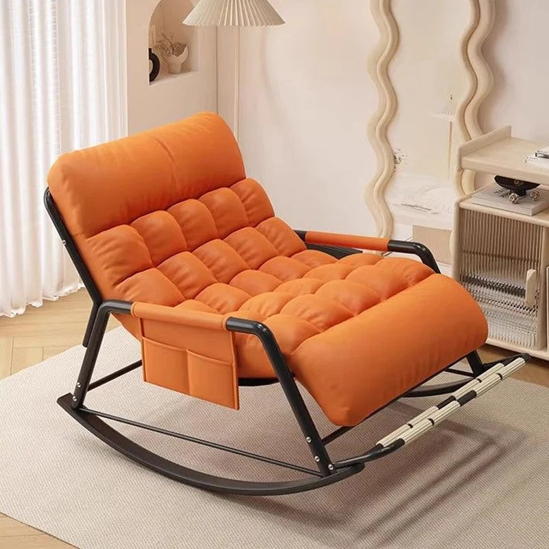 Schaukelstuhl aus Karbonstahl als Einzel- oder Doppelsitz für Wohnzimmer, Balkon und Garten – 130 × 93 × 50 cm, abnehmbare Auflage, 17 Ausführungen