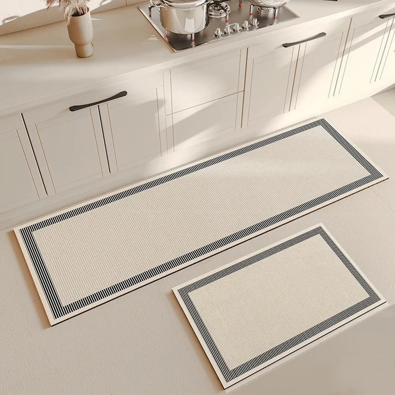 Saugfähige Badematte mit Streifen für Dusche, Badewanne und Küche – 40 × 60 bis 50 × 160 cm, rutschfest, beflockt, Gummirücken, 5 Motive
