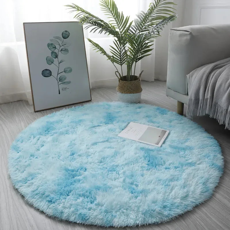 Flauschiger Rundteppich aus Plüsch für Wohnzimmer, Schlafzimmer und Kinderzimmer – Ø 60 bis 100 cm, ca. 3,3 cm Flor, superweich, 4 Farben