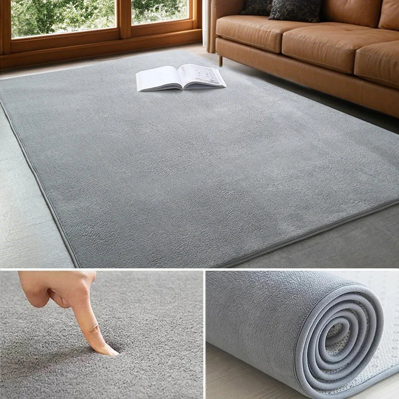 Großflächiger Korallensamt-Teppich als Kinderspielmatte für Wohnzimmer und Schlafzimmer – 80 × 120 bis 140 × 200 cm, uni, Noppenrücken, 9 Farben