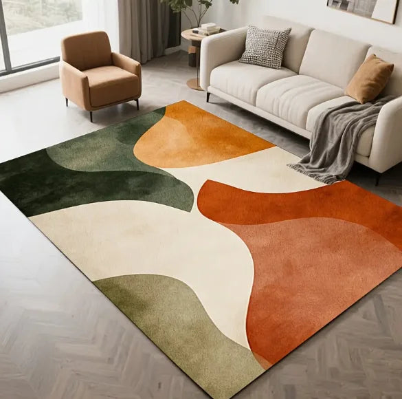 Moderner Teppich mit Linienmuster aus Flanell für Wohnzimmer, Schlafzimmer und Büro – 40 × 60 bis 120 × 160 cm, rechteckig, rutschfest, 5 Motive