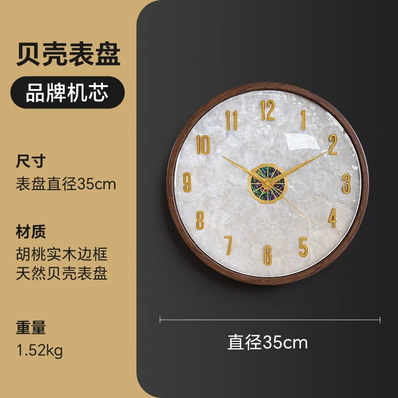 Runde Wanduhr aus Holz und Glas im nordischen Retro-Stil für Wohnzimmer und Esszimmer – Ø 35 oder 40 cm, geräuschloses Quarzwerk, 2 Modelle