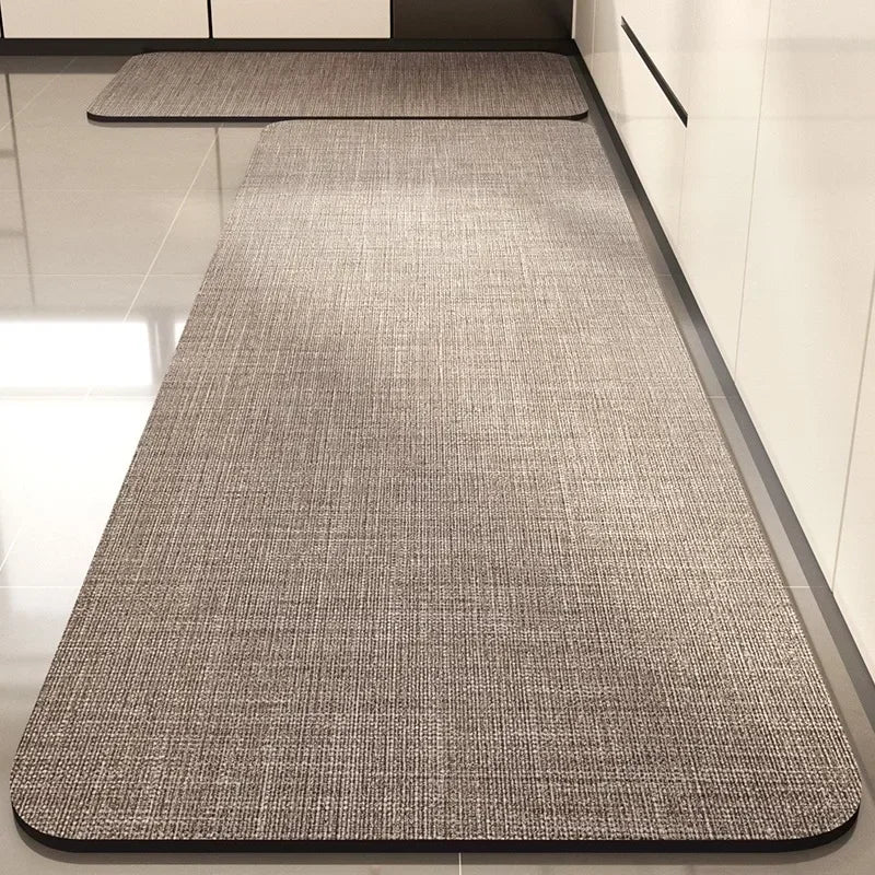 Saugfähige Küchenmatte mit Kieselgur-Oberfläche für Küche und Bad – 50 × 80 bis 160 × 230 cm, 4 mm, schnell trocknend, rutschfest, 12 Motive