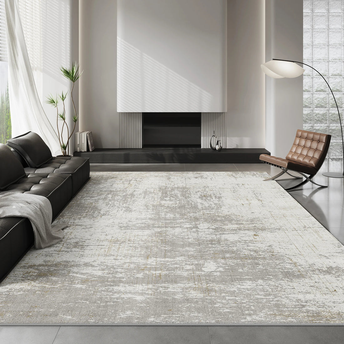 Plüschteppich mit abstraktem Muster im Light-Luxury-Stil für Wohnzimmer und Schlafzimmer – 80 × 120 bis 200 × 300 cm, rutschfest, 10 Motive