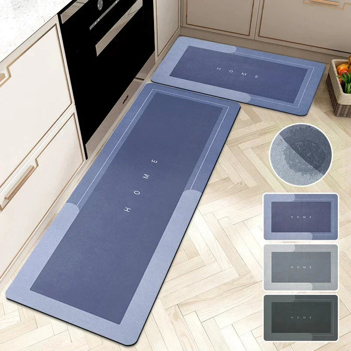 Saugfähige Kieselgur-Küchenmatte als langer Läufer für Küche, Bad und Eingang – 40 × 50 bis 50 × 160 cm, rutschfest, Latex-Noppenrücken, 3 Farben