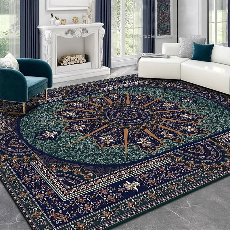 Teppich im Perser-Stil mit Retro-Muster für Wohnzimmer und Schlafzimmer – 80 × 120 bis 200 × 300 cm, rechteckig, 3D-Druck, rutschfest, 15 Motive