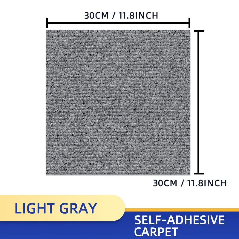 Selbstklebende Teppichfliesen im 20er-Set in 9 Farben für Flur, Wohnräume und Innenbereich – je 30 × 30 cm, quadratisch, abnehmbar, rutschfest