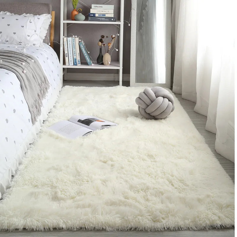 Waschbarer Langflor-Teppich mit Gummiunterseite für Wohnzimmer und Kinderzimmer – 50 × 80 bis 160 × 230 cm, rechteckig, rutschfest, 17 Farben