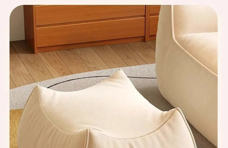 Sitzsack-Sessel mit Fußhocker und EPS-Füllung für Wohnzimmer, Schlafzimmer und Balkon – 80 × 70 × 60 cm, schmutzabweisend, 3 Farben