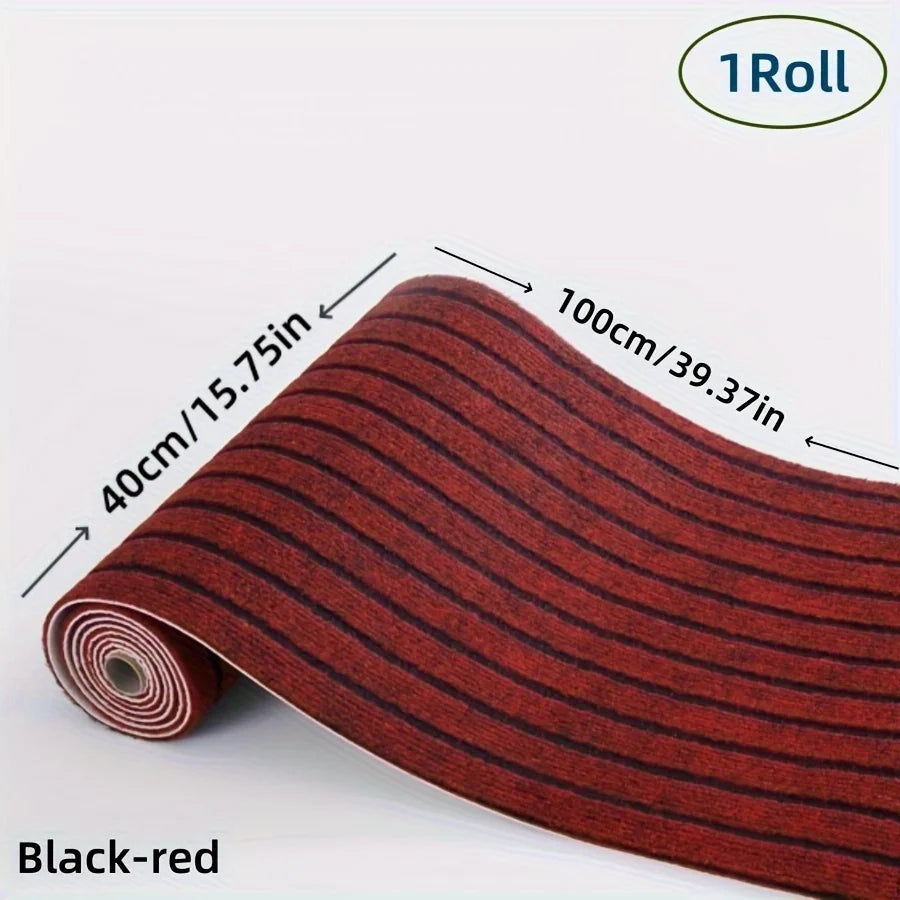 Selbstklebender Teppich von der Rolle für Küche, Flur und Eingang – 40 × 100 bis 40 × 300 cm, gestreift, rutschfest, PVC-Rücken, 11 Farben