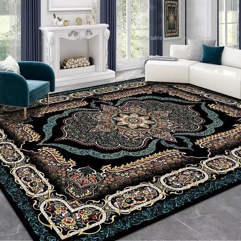 Teppich im Perser-Stil mit Retro-Muster für Wohnzimmer und Schlafzimmer – 80 × 120 bis 200 × 300 cm, rechteckig, 3D-Druck, rutschfest, 15 Motive