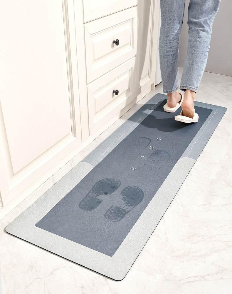 Flache Kieselgur-Küchenmatte mit Latex-Noppenrücken für Küche, Flur und Eingang – 40 × 50 bis 50 × 160 cm, auch im Set, saugfähig, 3 Farben