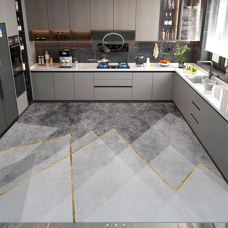 Abwischbarer Küchenteppich im modern-minimalistischen Stil für Küche, Balkon und Wohnzimmer – 55 × 120 bis 200 × 300 cm, rutschfest, 15 Motive