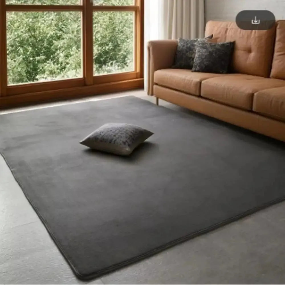 Weicher Teppich aus Korallensamt für Wohnzimmer, Schlafzimmer und Spielecke – 80 × 120 bis 140 × 200 cm, einfarbig, rechteckig, rutschfest, 9 Farben