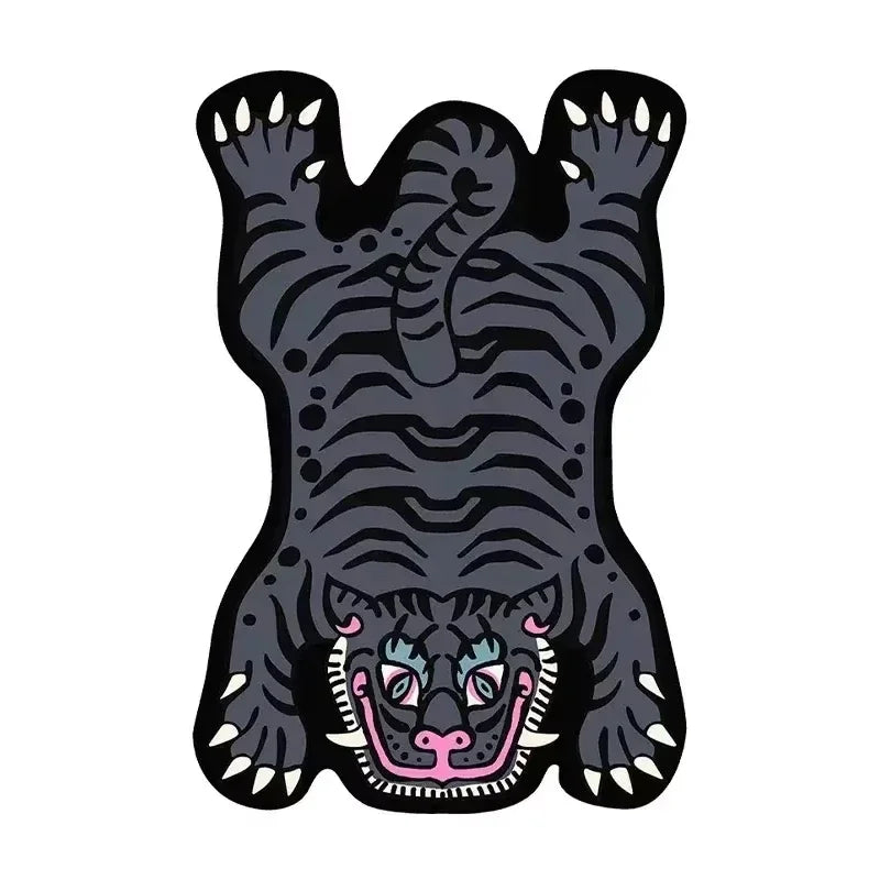 Teppich mit Cartoon-Tiger-Motiv für Wohnzimmer, Sofa und Schlafzimmer – 40 × 60 bis 100 × 150 cm, schmutzabweisend, verschleißfest, waschbar, 5 Motive