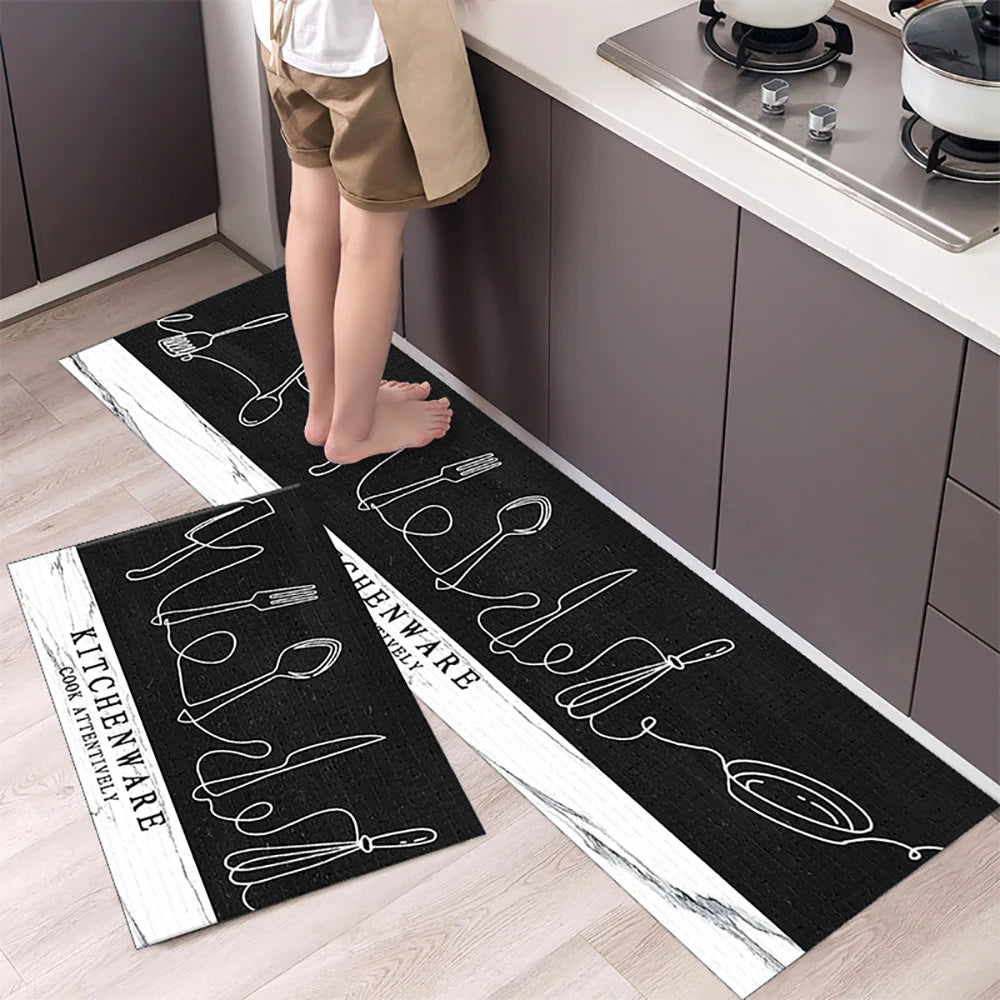 Waschbare Küchenbodenmatte aus Acryl als Läufer für Küche, Flur und Bad – 40 × 60 bis 50 × 160 cm, einzeln oder als Zweierset, rutschfest, 25 Motive