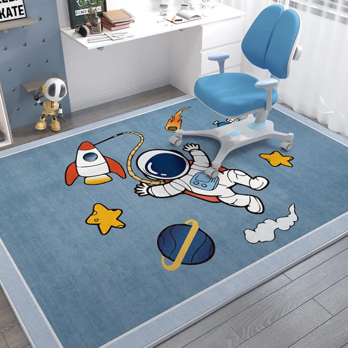 Kinderteppich mit Weltraum- oder Straßenmotiv für Kinderzimmer, Schlafzimmer und Wohnzimmer – 40 × 60 bis 120 × 160 cm, weich, rutschfest, 6 Motive