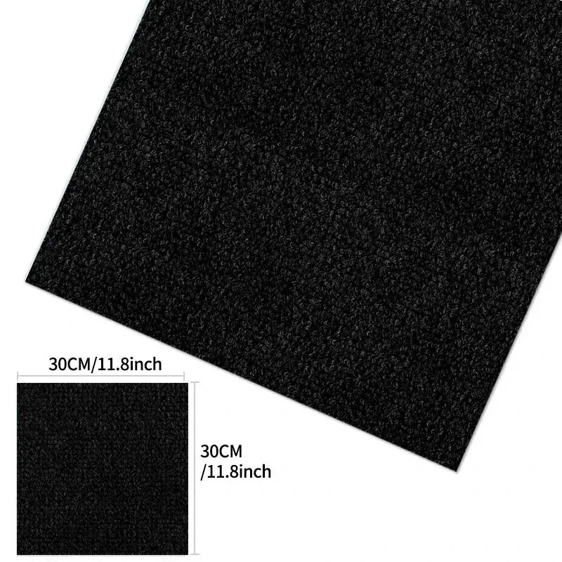 Selbstklebende Teppichfliesen aus PVC für Esszimmer, Schlafzimmer und Küche – je 30 × 30 cm, 5er- oder 10er-Set, einfarbig, 10 Farben