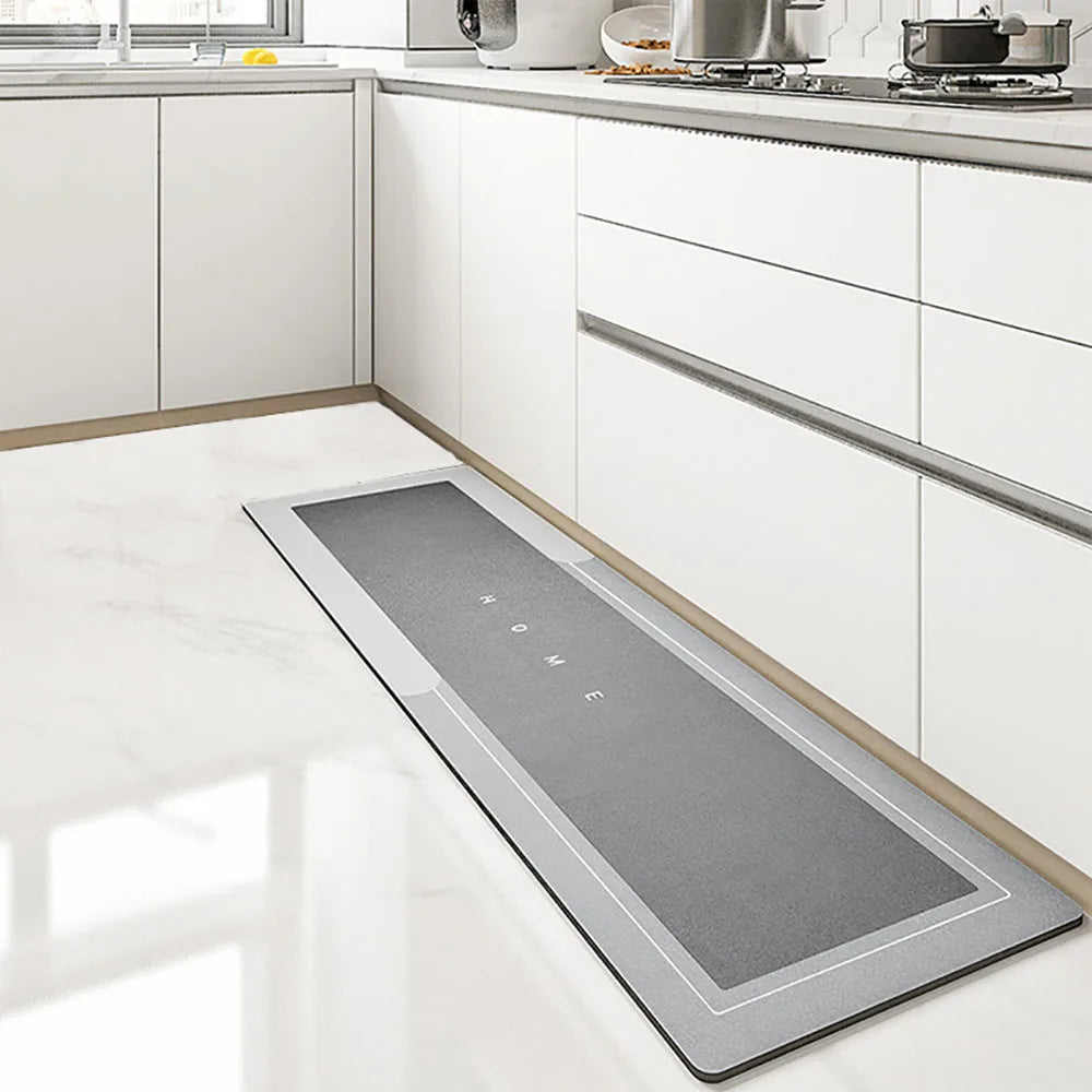Einfarbige Küchenmatte aus Kristallsamt als Läufer für Küche, Bad und Flur – 40 × 60 bis 50 × 160 cm, saugfähig, rutschfest, 5 Ausführungen