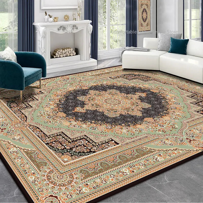 Teppich im Perser-Stil mit Retro-Muster für Wohnzimmer und Schlafzimmer – 80 × 120 bis 200 × 300 cm, rechteckig, 3D-Druck, rutschfest, 15 Motive
