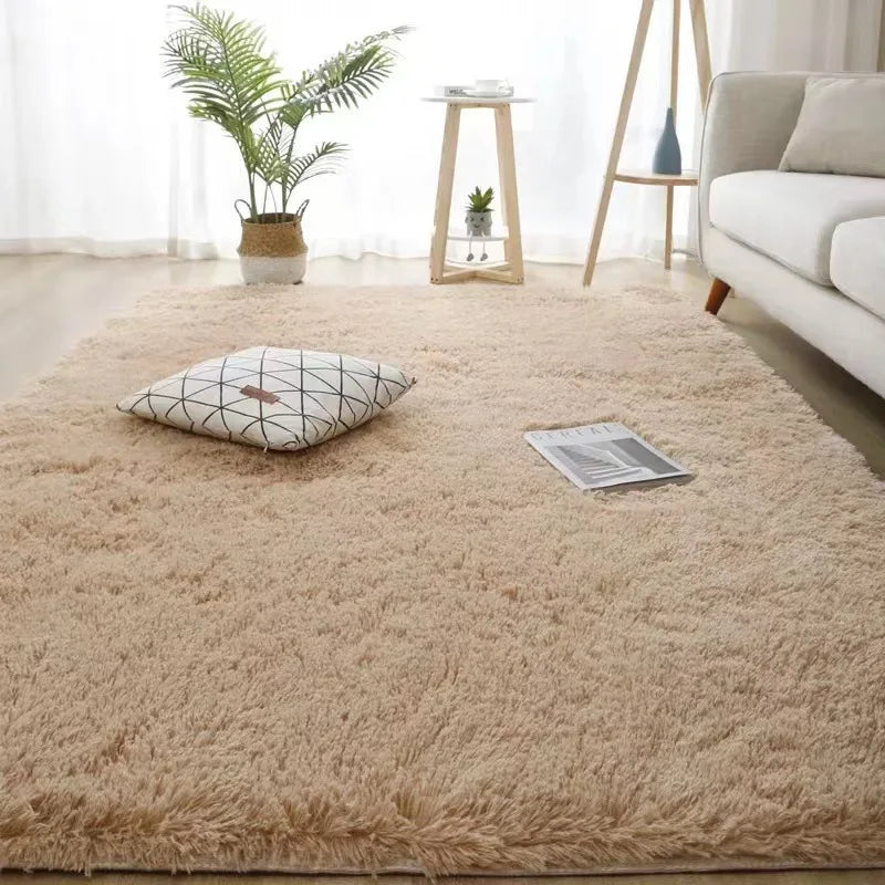 Flauschiger Shaggy-Teppich im nordischen Design für Schlafzimmer und Wohnzimmer – 40 × 60 bis 160 × 230 cm, rechteckig, Plüsch, 10 Farben
