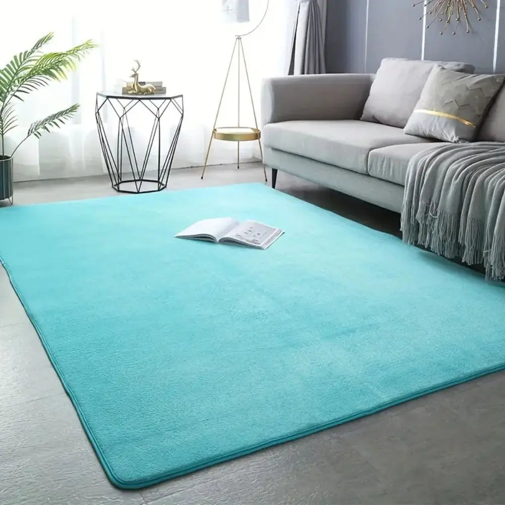 Einfarbiger Teppich aus Korallenvlies im modernen Stil für Wohnzimmer und Schlafzimmer – 40 × 60 bis 160 × 230 cm, weich, rutschfest, 6 Farben