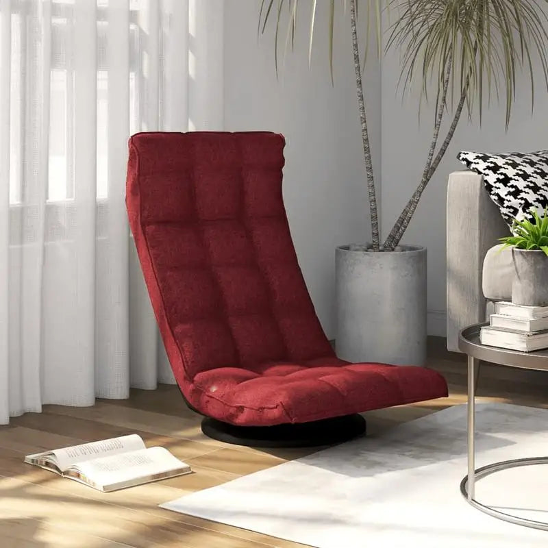 Drehbarer Bodenstuhl mit Stoffbezug für Meditation, Gaming und Lesen – 360° drehbar, Rückenlehne 5-fach verstellbar, klappbar, 13 Farben