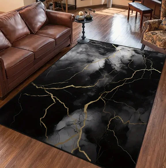 Moderner Teppich mit Linienmuster aus Flanell für Wohnzimmer, Schlafzimmer und Büro – 40 × 60 bis 120 × 160 cm, rechteckig, rutschfest, 5 Motive