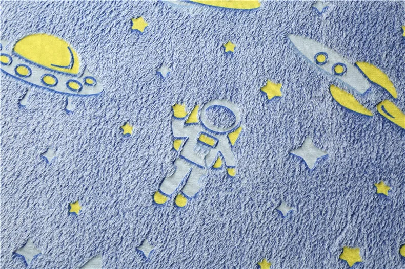 Im Dunkeln leuchtender Teppich mit 3D-Motiven für Kinderzimmer und Schlafzimmer – 40 × 60 bis 160 × 200 cm, Kurzflor, rutschfest, 12 Motive