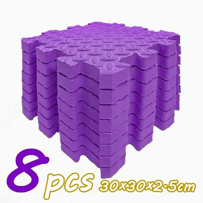 Puzzlematte aus EVA-Schaum als Krabbel- und Spielmatte für Baby und Kinderzimmer – 8 Platten à 30 × 30 cm, 2,5 cm dick, rutschfest, 11 Farben
