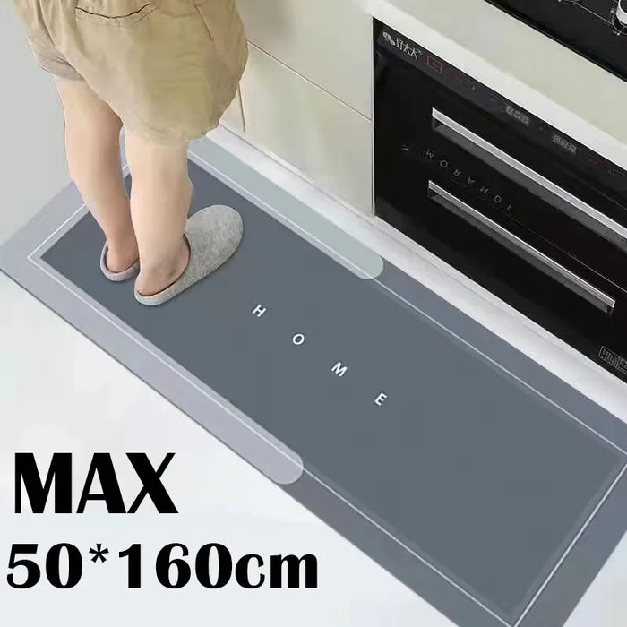Flache Kieselgur-Küchenmatte mit Latex-Noppenrücken für Küche, Flur und Eingang – 40 × 50 bis 50 × 160 cm, auch im Set, saugfähig, 3 Farben