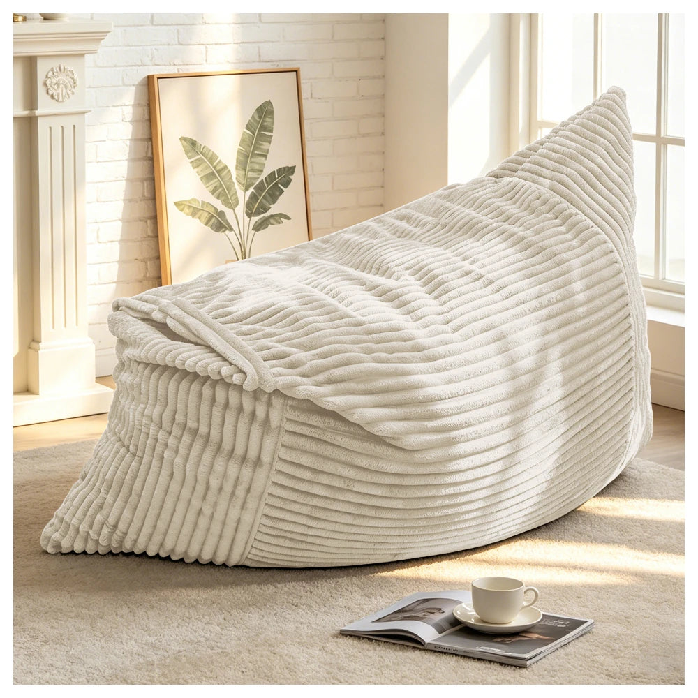 Übergroßer Plüsch-Sitzsack, umwandelbar in Sessel, Sofa und Bett, für Wohnzimmer und Schlafzimmer – Memory-Schaum-Füllung, Flanell, 4 Farben