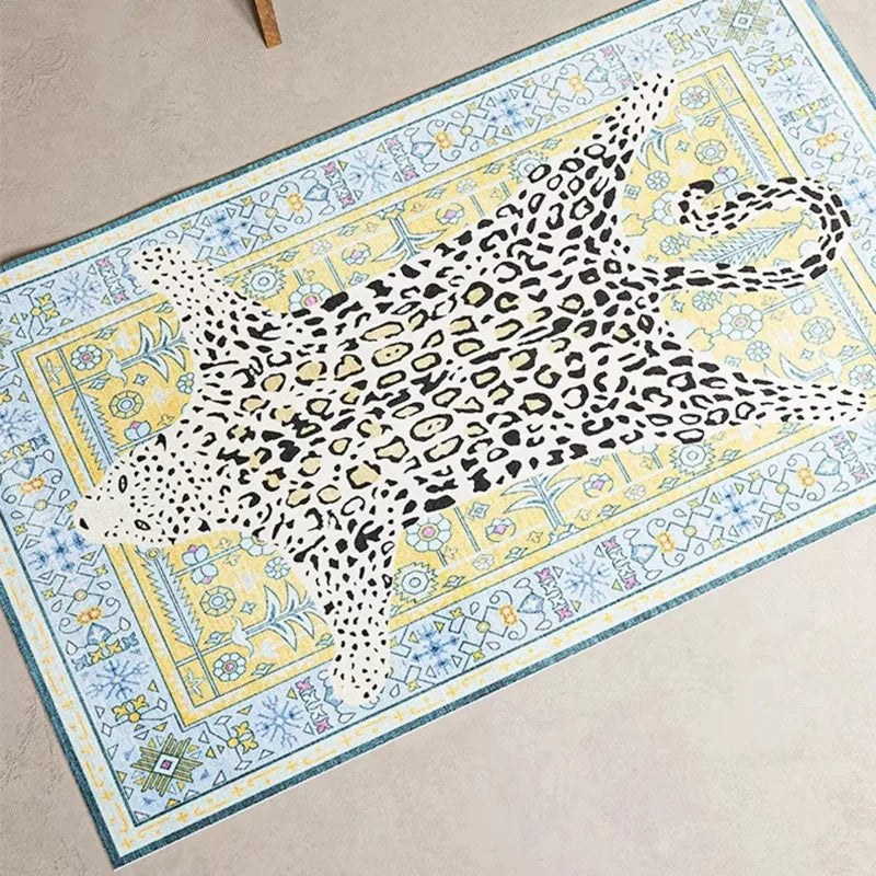 Teppich mit Leoparden- und Tigermotiven im orientalischen Stil für Wohnzimmer und Schlafzimmer – 40 × 60 bis 180 × 240 cm, Flanell, 13 Motive