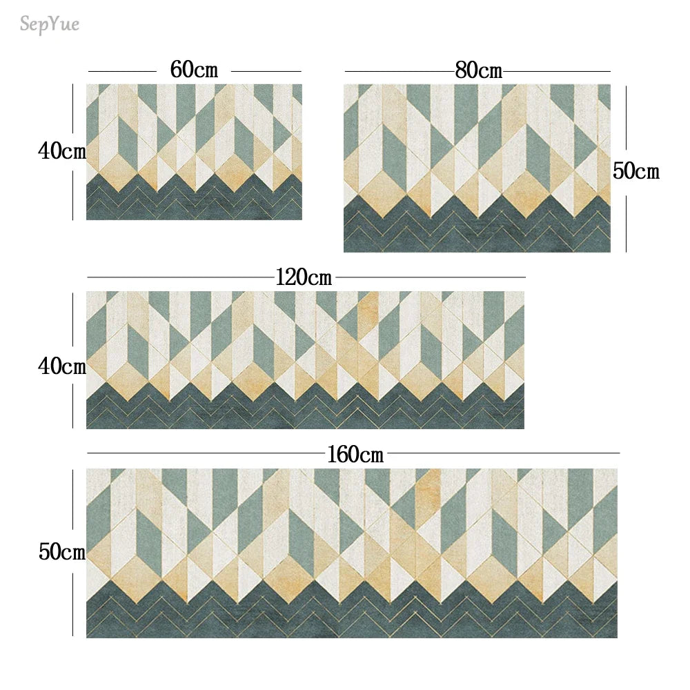 Langer Küchenläufer aus Kristallsamt für Küche, Flur und Wohnzimmer – 40 × 60 bis 50 × 160 cm, bedruckt, saugfähig, rutschfest, PVC-Rücken, 25 Motive