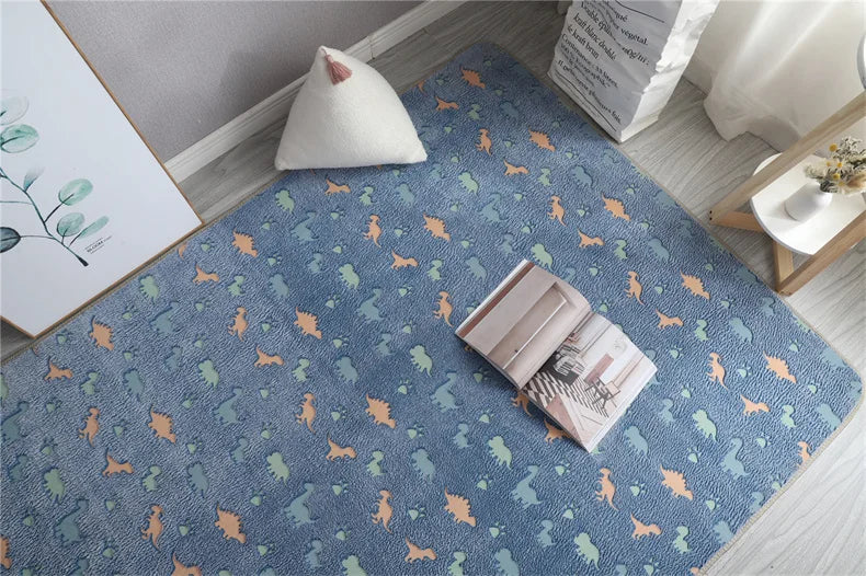 Im Dunkeln leuchtender Teppich mit 3D-Motiven für Kinderzimmer und Schlafzimmer – 40 × 60 bis 160 × 200 cm, Kurzflor, rutschfest, 12 Motive