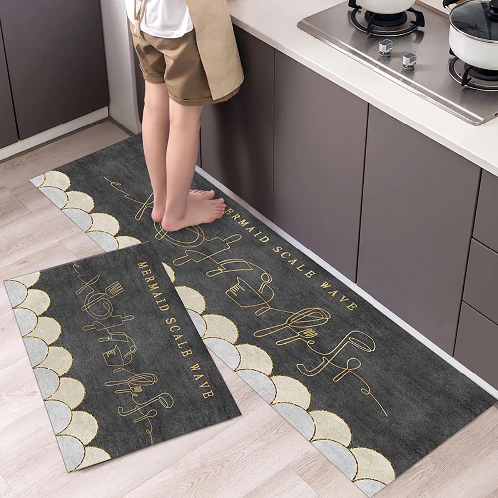 Küchenläufer aus Kristallsamt mit Druckmotiv für Küche, Wohnzimmer und Schlafzimmer – 40 × 60 bis 50 × 160 cm, einzeln oder im Set, 25 Motive