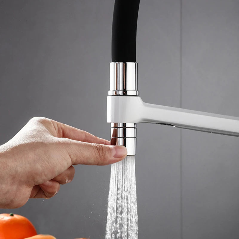 Küchenarmatur mit Doppelauslauf für gefiltertes Trinkwasser für die Küchenspüle – flexibler Schlauchbogen, 360° drehbar, Messing, 45 cm, 6 Farben
