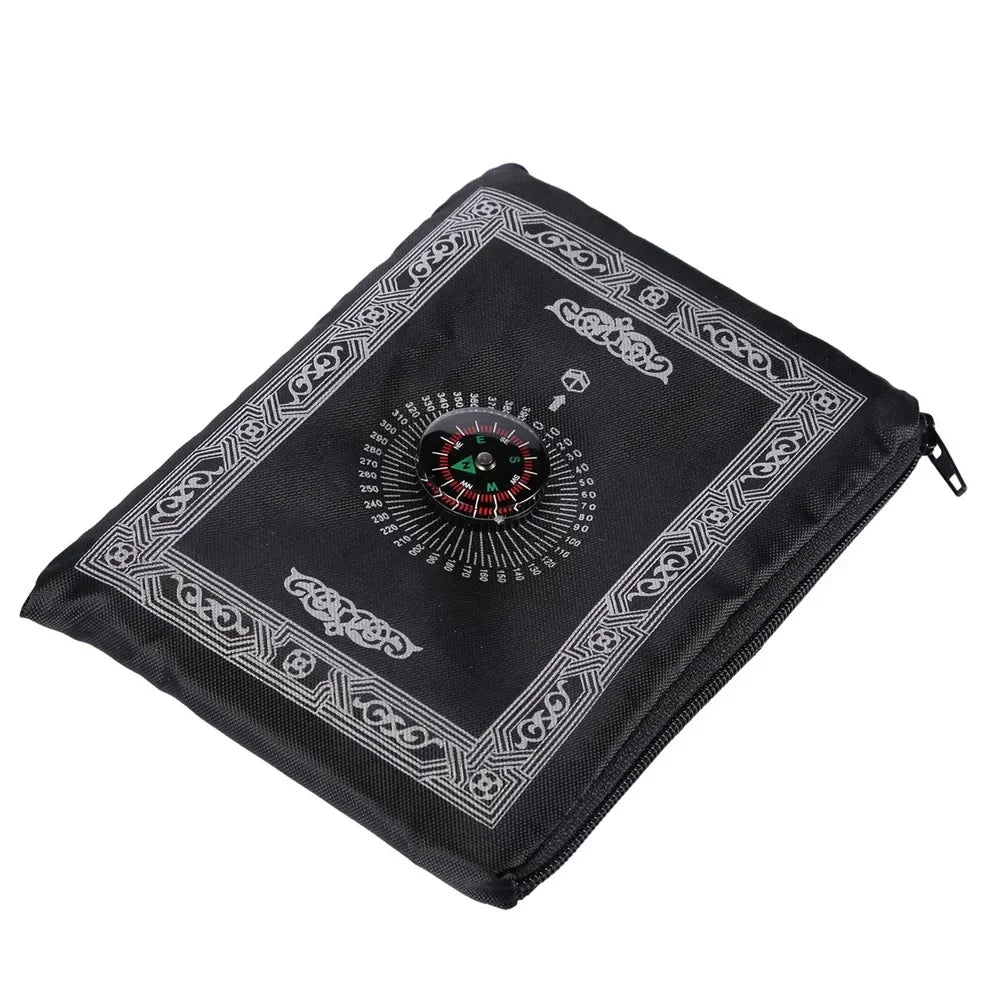 Wasserdichter Reise-Gebetsteppich mit Qibla-Kompass und Tasche für unterwegs und draußen – 100 × 60 cm, beschwerte Ecken, bedruckt, 5 Farben