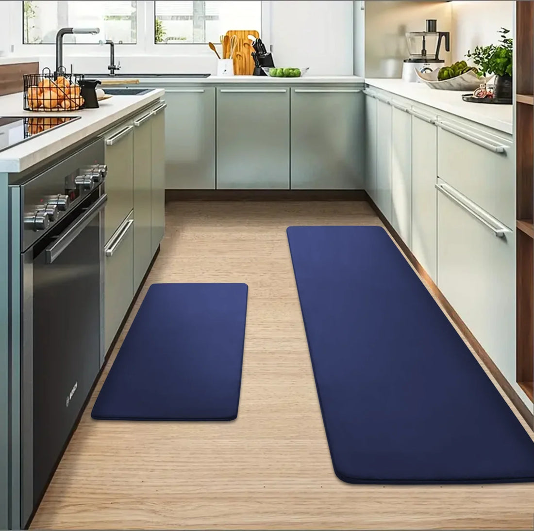 Küchenmatte mit Memory-Schaum als Läufer für Küche, Flur und Eingangstür – 40 × 60 bis 60 × 200 cm, rutschfest, schnell trocknend, 5 Farben