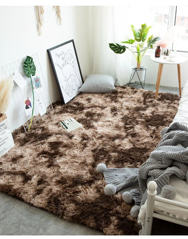 Flauschiger, verdickter Teppich für Wohnzimmer, Schlafzimmer und Kinderzimmer – 40 × 60 bis 160 × 230 cm, rechteckig, rutschfest, 17 Farben