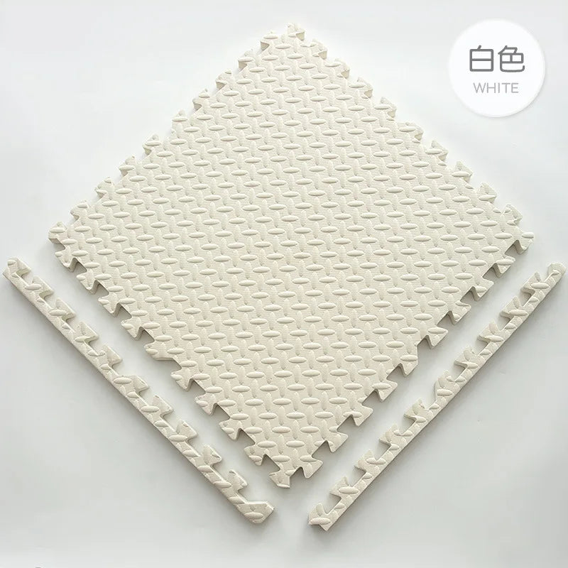 Steckbare Trainingsmatten aus EVA-Schaum für Fitness, Yoga und Spielzimmer – je 30 × 30 × 1 cm, Blattmaserung, 1 bis 16 Stück, 11 Farben