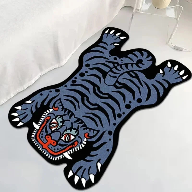Teppich mit Cartoon-Tiger-Motiv für Wohnzimmer, Sofa und Schlafzimmer – 40 × 60 bis 100 × 150 cm, schmutzabweisend, verschleißfest, waschbar, 5 Motive