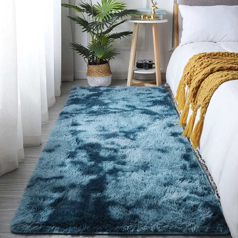 Flauschiger Plüschteppich in Uni- und Batikfarben für Wohnzimmer und Schlafzimmer – 40 × 60 bis 160 × 230 cm, 3,5 cm Flor, rechteckig, 12 Farben