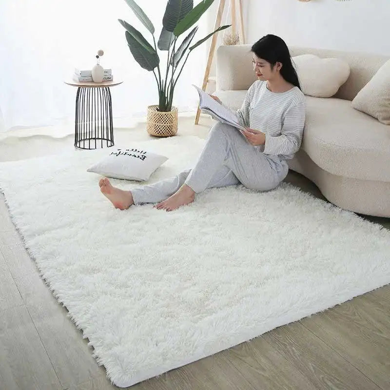 Flauschiger Plüschteppich in Uni- und Batikfarben für Wohnzimmer und Schlafzimmer – 40 × 60 bis 160 × 230 cm, 3,5 cm Flor, rechteckig, 12 Farben