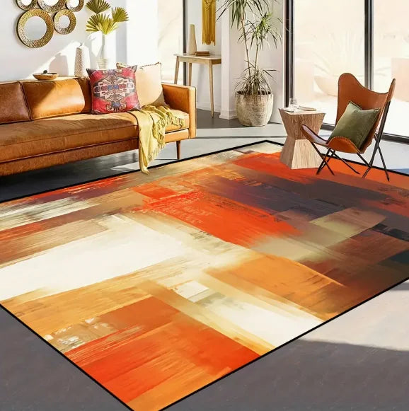 Moderner Teppich mit Linienmuster aus Flanell für Wohnzimmer, Schlafzimmer und Büro – 40 × 60 bis 120 × 160 cm, rechteckig, rutschfest, 5 Motive