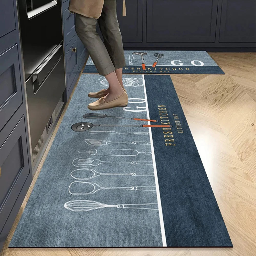 Küchenläufer aus Kristallsamt mit Druckmotiv für Küche, Wohnzimmer und Schlafzimmer – 40 × 60 bis 50 × 160 cm, einzeln oder im Set, 25 Motive