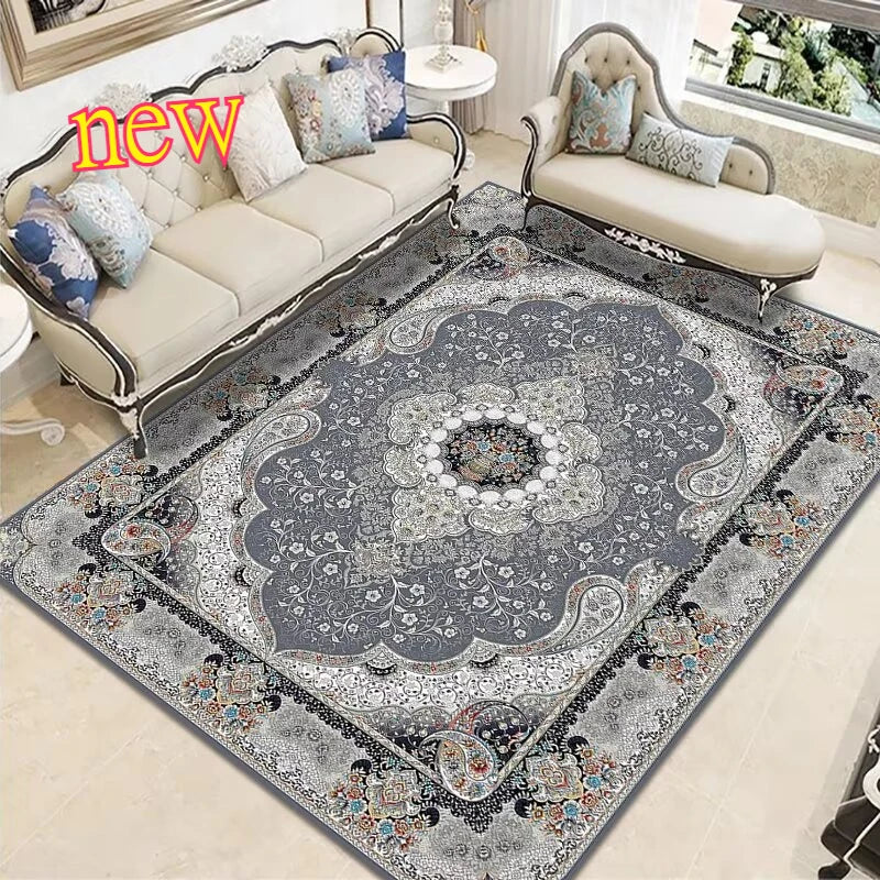 Teppich im Perser-Stil mit Retro-Muster für Wohnzimmer und Schlafzimmer – 80 × 120 bis 200 × 300 cm, rechteckig, 3D-Druck, rutschfest, 15 Motive