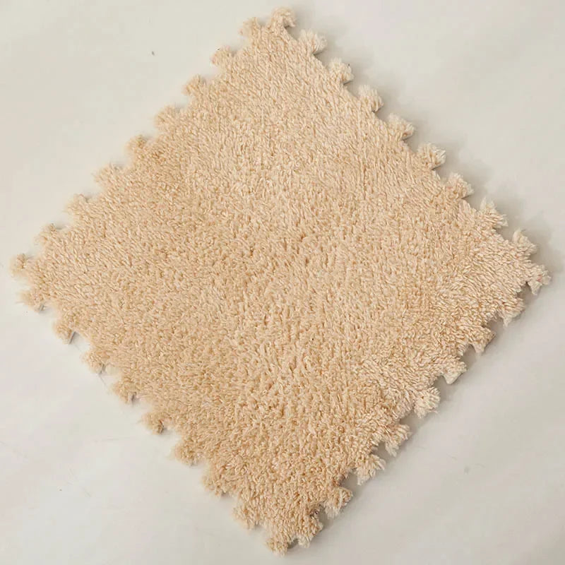 Ineinandergreifende Plüsch-Bodenfliesen als Spielmatte für Kinderzimmer und Schlafzimmer – 30 × 30 × 1 cm, EVA-Schaum, 10 oder 20 Stück, 24 Farben