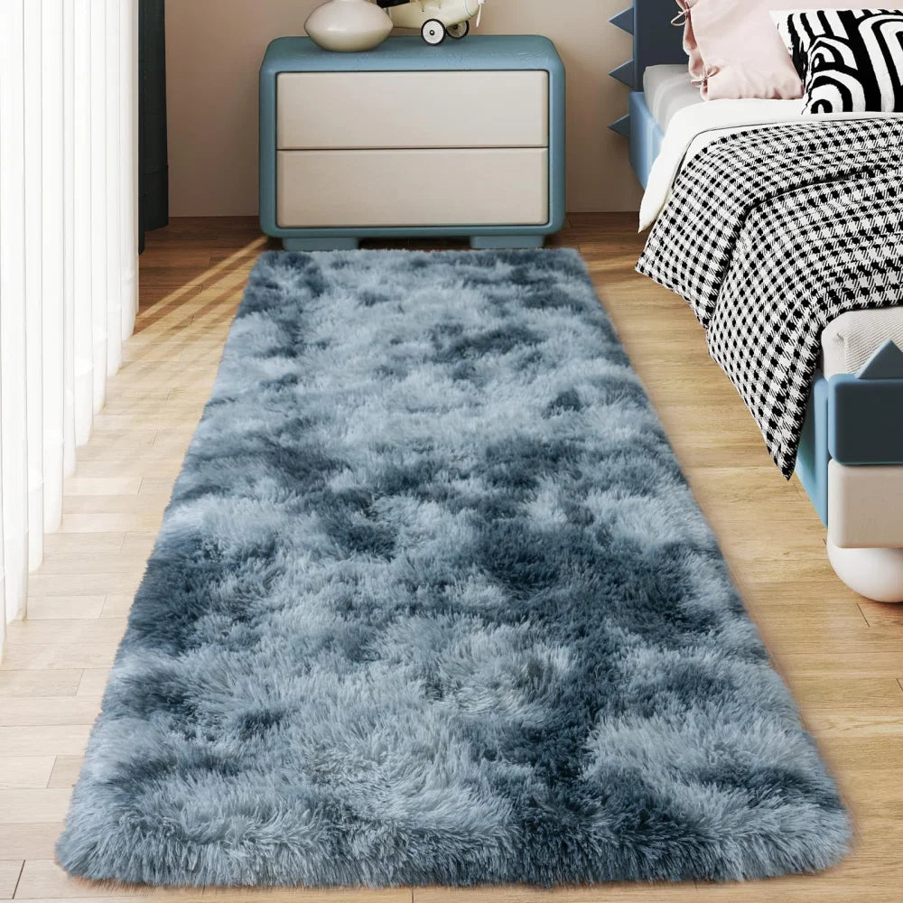 Ultraweicher Plüsch-Läufer für Schlafzimmer, Flur und Wohnheim – 40 × 60 bis 80 × 200 cm, flauschig, rutschfest, als Bettvorleger, 10 Farben