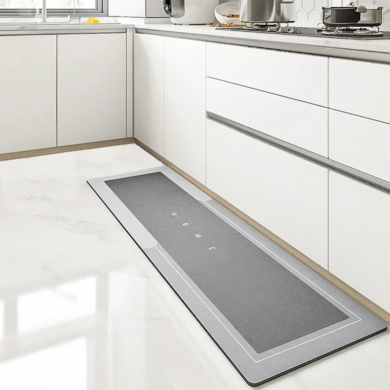 Kieselgur-Fußmatte mit Latex-Noppenrücken für Eingang, Küche und Wohnzimmer – 40 × 50 bis 50 × 160 cm, stark saugfähig, schnell trocknend, 3 Farben